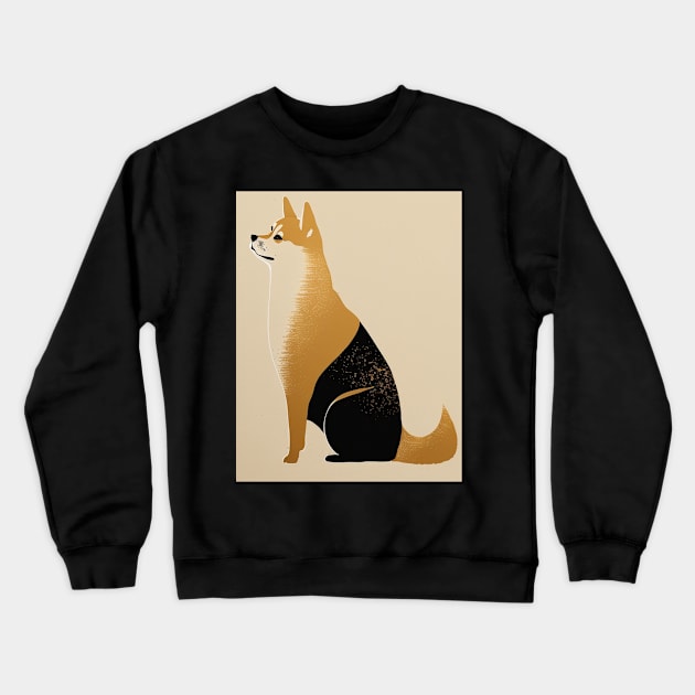 Shiba Inu Dog, Japanese Art, Minimalist Crewneck Sweatshirt by dukito